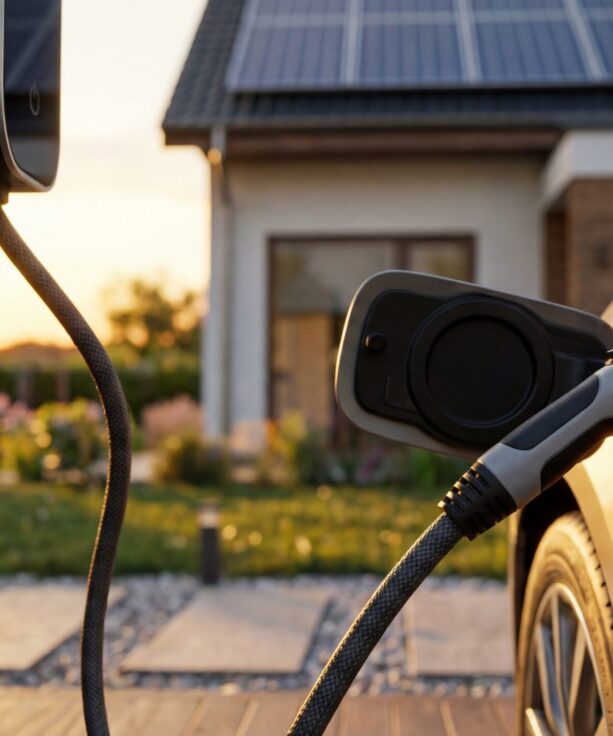 ladende auto met laadpaal